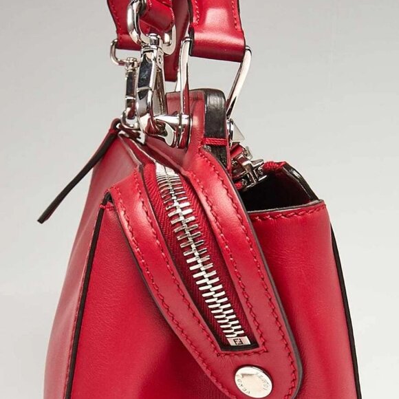 Fendi Red Smooth Calfskin Leather Dotcom Satchel Bag - Picture 8 of 12